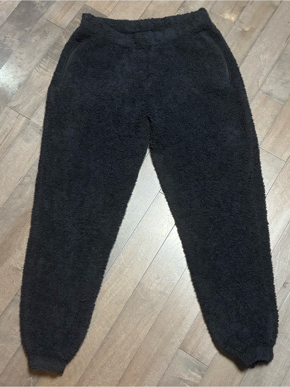 Skims Teddy Sherpa High Pile Fleece Joggers Pants in Black Size M